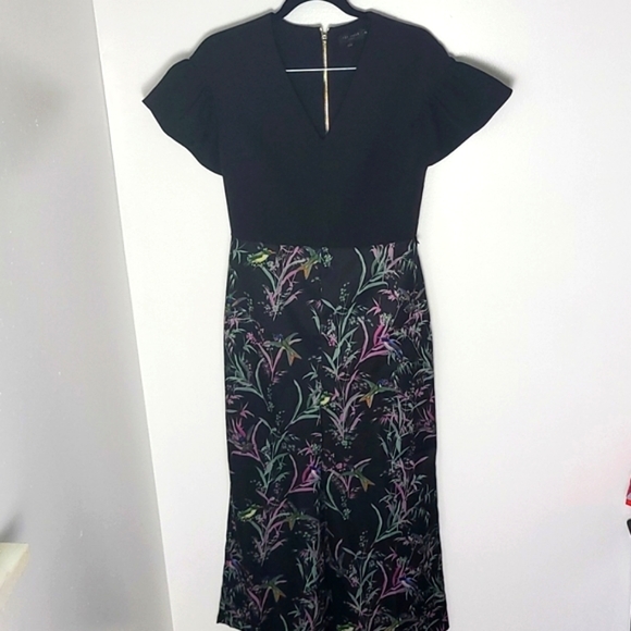 Ted Baker Darcy Fortune Hummingbird Floral Culotte Jumpsuit - Picture 4 of 15